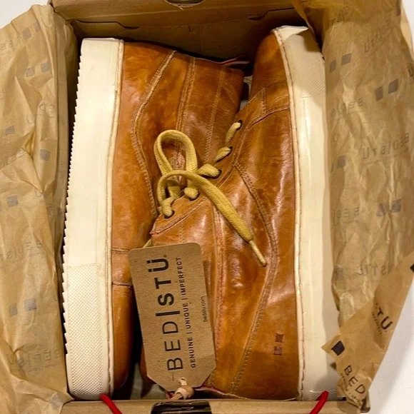 BED STU ROSSELA TAN RUSTIC HIGH TOP LEATHER SNEAKER MADE IN LEON, MEXICO SIZE 9 - Picture 6 of 13